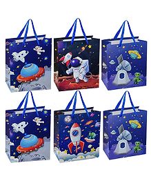 FunBlast Space Theme Paper Carry Bags for Gifting  Pack of 6 (Random Print)