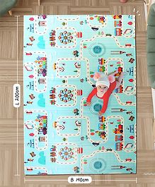 Intelliskills Extra Large Reversible Carnival & Alphabet Baby Learning & Crawling Foldable Play Mat | Waterproof, Anti-Skid, 6.5 x 4.5 ft, 0.6cm Thick | Ideal for Gifting | BIS Certified