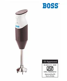 BOSS Big Boss Portable Hand Blender | Powerful 275 W Motor | 5 Years Warranty First in India | Variable Speed Control | Twin Brown