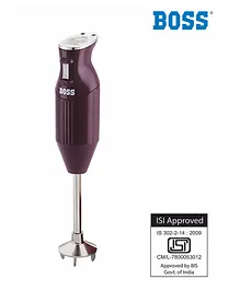 BOSS Big Boss Portable Hand Blender | Powerful 275 W Motor | 5 Years Warranty | First in India | Variable Speed Control | ISI-Marked, Wine
