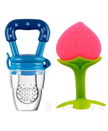 BitFeex Peach Silicone Food Fruit Nibbler with Extra Mesh Soft Pacifier Feeder for 6-12 Months Infant Baby Elegant BPA Free-Pack of 2pcs