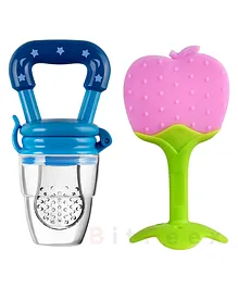 BitFeex Apple Silicone Food Fruit Nibbler with Extra Mesh Soft Pacifier Feeder for 6-12 Months Infant Baby Elegant BPA Free-Pack of 2pcs