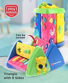 Play Nation Premium Colorful Learning Pyramid with Interactive Play for Babies| Multi Activity Musical Toy with Light, Animal Sound for Toddlers| Fun Educational Toy for 0 to 24 Months Baby| BIS Certified