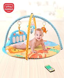 Play Nation Musical Play Gym Mat with Hanging Rattles Light & Music -  Multicolor