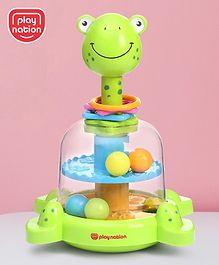 Play Nation Premium Frog Press and Spin Toy for Kids- Green| Pre-school Toys for Kids| Encourage Walking, Build Gross Motor Skills and Hand-Eye Coordination| BIS Certified| 18 Months+