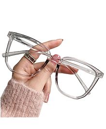 SYGA Women Anti-Blue Light Plain Glasses For Adult Student Glasses (Transparent gray frame)