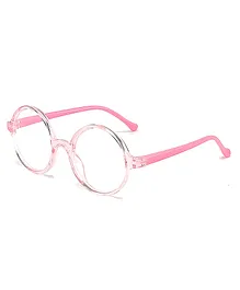 SYGA Children's Glasses Silicone Eye Protection Flat Glasses Suitable For 4-12 Years old(Pink frame pink legs)