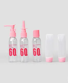 Skin Care Travel Bottle Set Pack of 5 - Pink