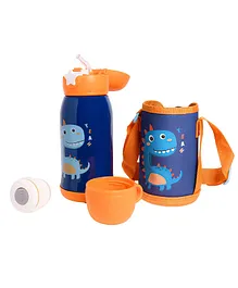 THE LITTLE LOOKERS Stainless Steel Insulated Sipper Bottle for Kids/Sipper School Bottle/Sipper Bottle with Straw/Travelling Water Bottle for Kids with Pop up Straw-Orange (550ml)