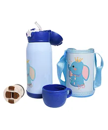 THE LITTLE LOOKERS Stainless Steel Insulated Sipper Bottle for Kids/Sipper School Bottle/Sipper Bottle with Straw/Travelling Water Bottle for Kids with Pop up Straw-Blue (550ml)