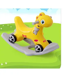Babyhug Premium Bronco 3 in 1 Rocking Dino
                        cum Ride on- Yellow| Baby Rocking Horse Ride on
                        Toy for Kids| Push Ride on Toy for Kids 9
                        Months+| Develop Fine Motor Skills| BIS
                        Certified
