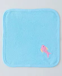 Child World Cotton Terry Hand & Face Towel Fish Print L 31 x B 31 cm- Blue