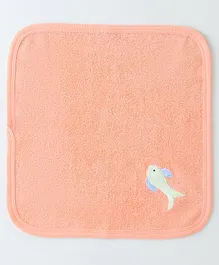 Child World Cotton Terry Hand & Face Towel Fish Print L 31 x B 31 cm- Peach