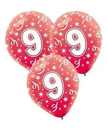 Funcart Number 9 Balloons - 10 Pieces