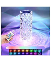 YAMAMA Crystal Lamp Projector With 16 Color Changing RGB Modes With Remote And Touch Control USB Rechargeable Diamond Rose Table Lamp Projector For Bedroom Living Room Party Dinner Decor - Multicolor