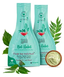 Nat Habit Crushed Tri-Leaf NutriMask - Hair Mask For Hairfall, Conditioning, Smoothening & Shine - 40 g each