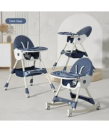 High Chair with Rocking Function and Cushioned Seat - Blue