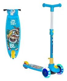 Zyamalox Adjustable Height Smart Kick Scooter for Kids, Foldable with PVC Wheels and Rear Brakes - Ideal for Children Ages 3 and Up (Blue) (Upto 40 kg)