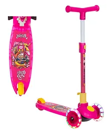 Zyamalox Adjustable Height Smart Kick Scooter for Kids, Foldable with PVC Wheels and Rear Brakes - Ideal for Children Ages 3 and Up (Pink) (Upto 40 Kg)