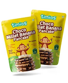 Timios Multigrain No-Maida Organic Millet Instant Pancake Choco Banana Pack of 2 - 150 g Each