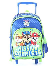 Paw Patrol-Inspired School Trolley Bag for Little Rescuers Paws and Adventures Blue  -16 Inches