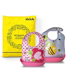 10Club Baby Bibs Pack of 2 Waterproof Spill Resistant - Multicolour