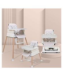 Polka Tots 4 In 1 Geometric Design Grow & Glide High Chair For Your Baby Kid - Grey