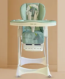 POLKA TOTS Unicorn Design ChicChow Chariot High Chair For Your Baby Kid - Green