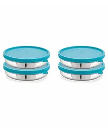 Steel Lock Flex Stainless Steel Slim Container With Silicone Airtight Lid Set of 4 550 ml