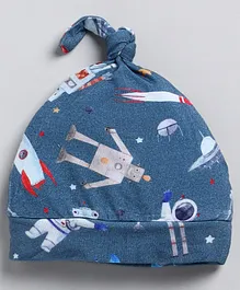 Cot & Candy Modal Space Theme Printed Cap - Blue