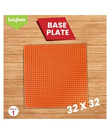 Baybee 32 x 32 Base Plate Building Blocks Game Toys for Kids Bases for Learning Puzzle, Stacking & Sorting Toys for Kids Construction Toy Set Building Block Toys (Orange)
