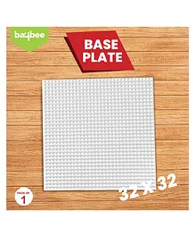 Baybee 32 x 32 Base Plate Building Blocks Game Toys for Kids Bases for Learning Puzzle, Stacking & Sorting Toys for Kids Construction Toy Set Building Block Toys (White)