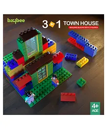 BAYBEE 3 in 1 Town of House DIY Plastic Building Blocks Toys for Kids Stacking & Sorting Puzzle Games for Kids, Children Educational & Learning Toy for Kids (158 pcs)