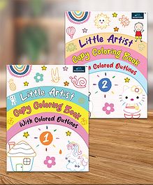 Little Artist Copy Coloring Book Part 1 & 2 For Kids (Set Of 2)