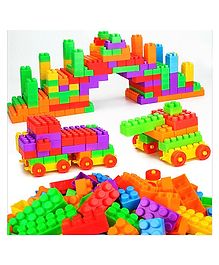 Vinmot DIY 70+ Pcs Colorful Plastic Smart Puzzle Intelligent Building Blocks Toy Set for Kids