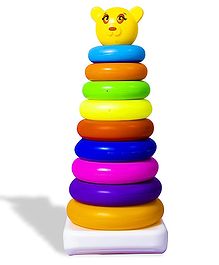 Vinmot 9 Pcs Educational Multicolored Stacking Teddy Plastic Rings Tower Set for Kids