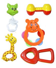 Vinmot Multi Colored BPA Free Non-Toxic Baby Rattle Toys for Kids - Pack of 5 Pcs