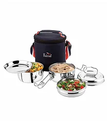 PddFalcon Stainless Steel 900 ml Lunch Box Foodie Nx Duo With Bag - Steel