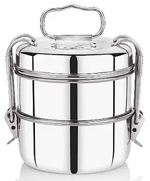 PddFalcon Stainless Steel Lunch Box Foodie Nx 7x2 Without Bag, 900ml