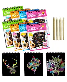 ADKD Scratch book for Kids For Birthday Return Gifts For Kids pack of 8- Color May Vary