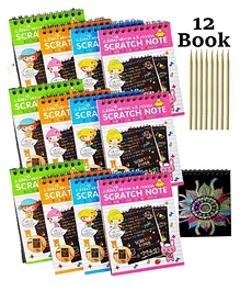 ADKD Scratch book for Kids For Birthday Return Gifts For Kids pack of 12- Color May Vary
