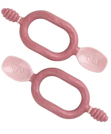 Bibado Dippit Multi stage Baby Weaning Spoon and Dipper Blush - Pack of 2