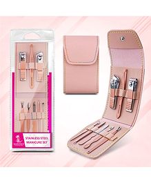 Majestique Manicure and Pedicure Set, Nail Clippers Kit and Cuticle Cleaning, Stainless Steel, 8Pcs Multicolor