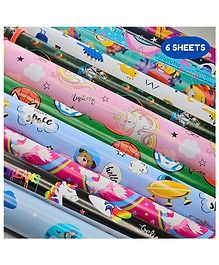 Puchku Mix Prints Gift Wrapping Paper for Gift Wrap Random Mix Design- Pack of 6