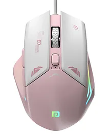 Portronics POR-2042 Vader Wired Gaming Mouse with 6 Buttons and Ergonomic Design-Pink