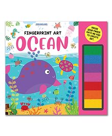 Fingerprint Art Activity Book for Children Ocean with Thumbprint Gadget Pick and Paint Coloring Activity Book For Kids Fingerprint Colouring Book for Kid - English