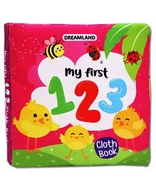 Baby My First Cloth Book 123 with Squeaker and Crinkle Paper Cloth Books - English