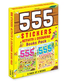 555 Stickers and Activity Books Pack of 2 Books - English