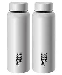 Jaypee Plus Stainless Steel Leak Proof Campaign Water Bottle Pack of 2 - 750 ml - Silver