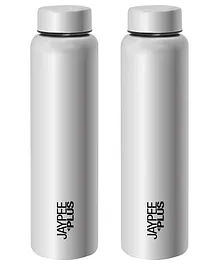 Jaypee Plus Galaxy Stainless Steel Leak Proof Campaign Water Bottle Pack of 2 - 1000 ml - Silver